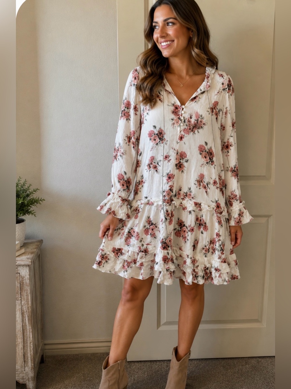 Uncle Frank Mini Dress XL Floral Boho Cottagecore Peasant EUC RARE FIND